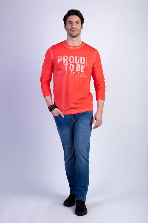 Polera Básica Manga Larga Lavada Michigan-2