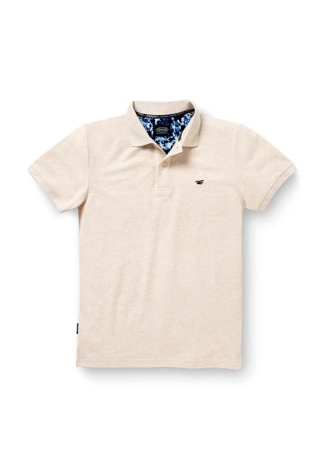 Polera Piqué Básica Ss22 Ecru Melange-4