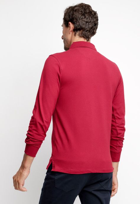 Polera Polo Básica Manga Larga Burgundy-1