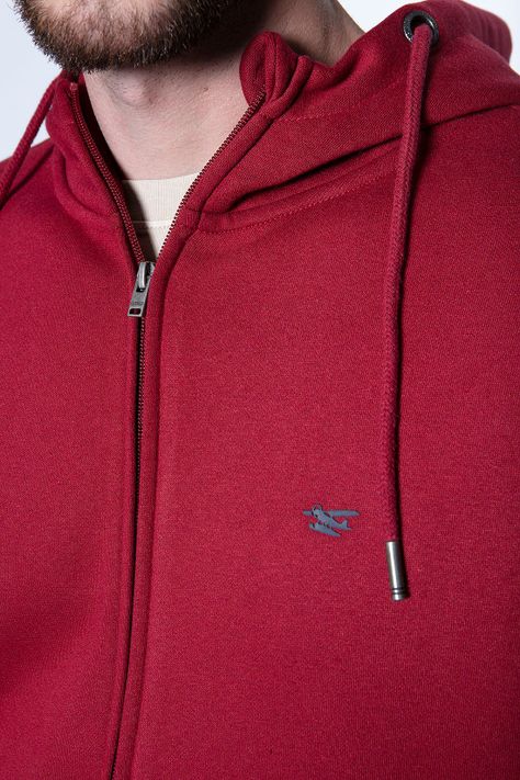 Polerón Básico Full Zipper Burgundy-4