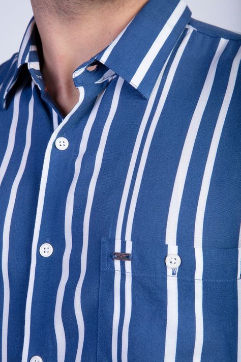 Camisa Estampada Rayas Fj Blue-3