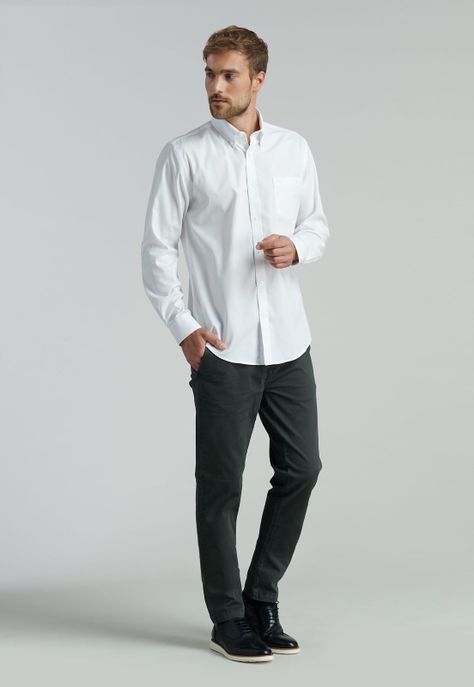 Camisa Smart Casual Oxford Sc White-1