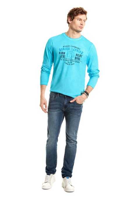 Polera Manga Larga Nebraska Aqua-1