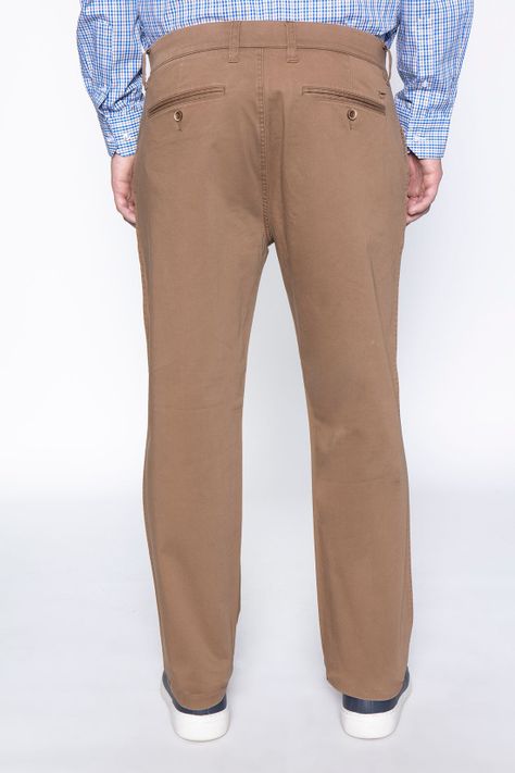 Pantalón Twill Without Pleats L/33 Camel-1