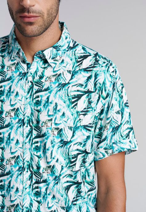Camisa Estampada Hojas  Fj River-2