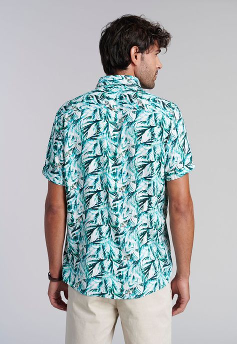 Camisa Estampada Hojas  Fj River-3