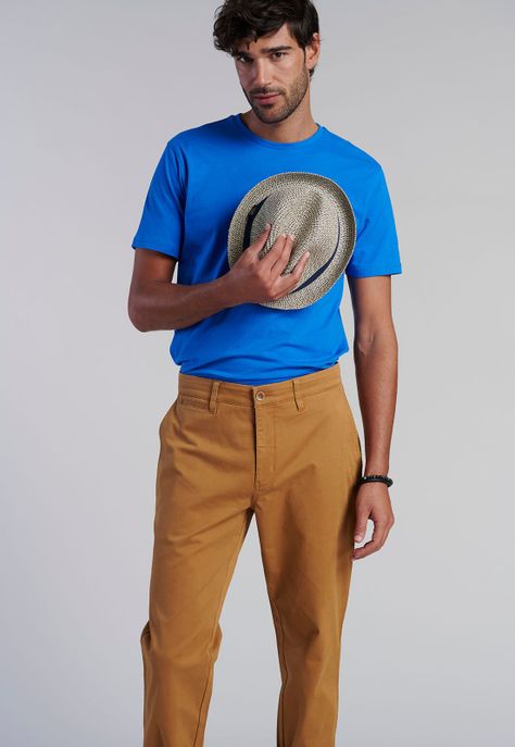 Pantalón Twill Regular L/33 Camel-4
