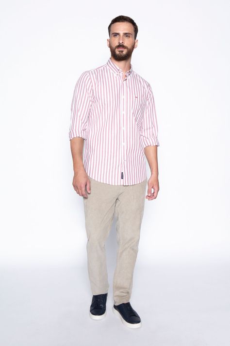 Camisa Listada New York F Burgundy-3