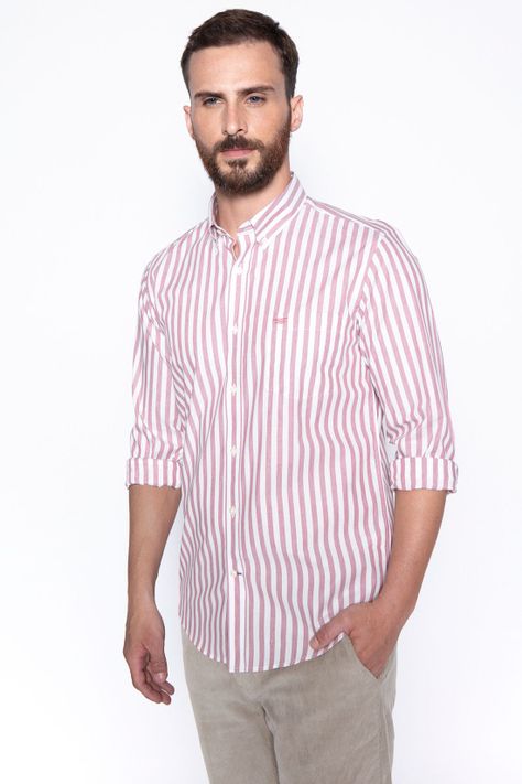 Camisa Listada New York F Burgundy-0
