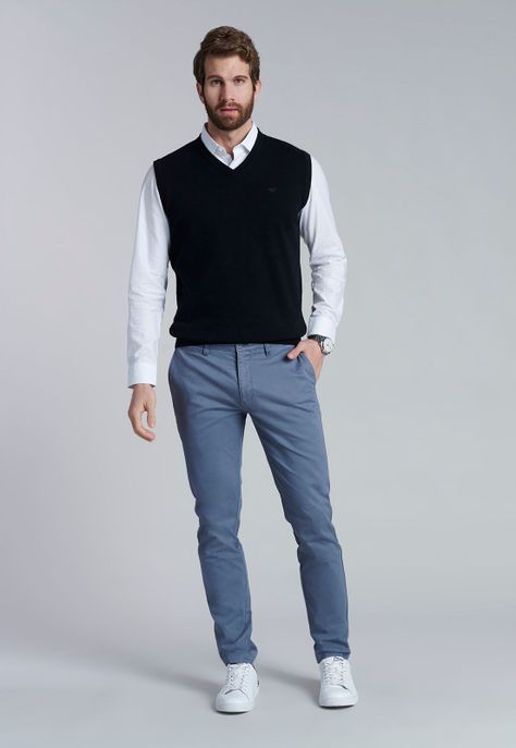 Sweater Smart Casual W/O Sleeve Black-1