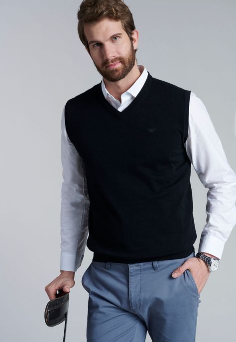 Sweater Smart Casual W/O Sleeve Black-4