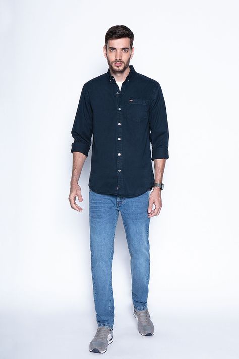 Camisa Garment Dyed Sport Fj Navy-3