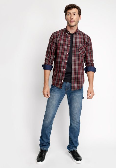 Camisa Checkered Utah Fj Cabernet-3