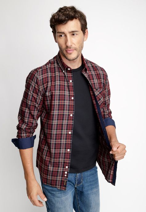 Camisa Checkered Utah Fj Cabernet-0