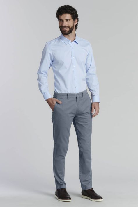 Pantalón Twill Slim /33 Business Metal-1