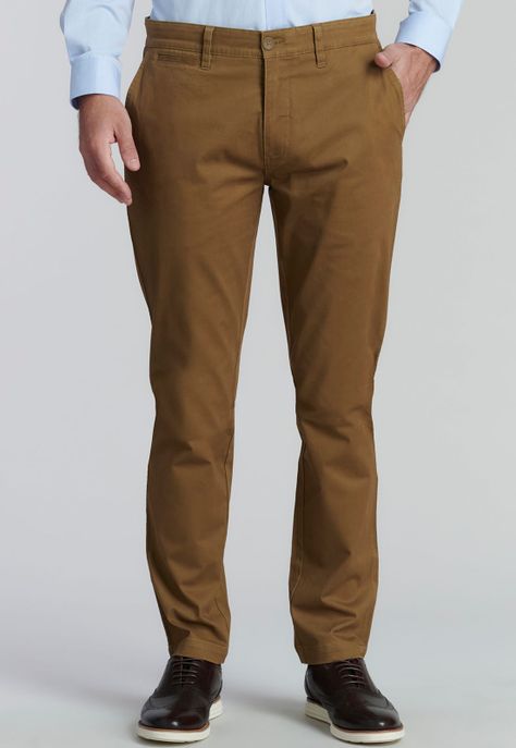 Pantalón Twill Slim /33 Business Camel-0