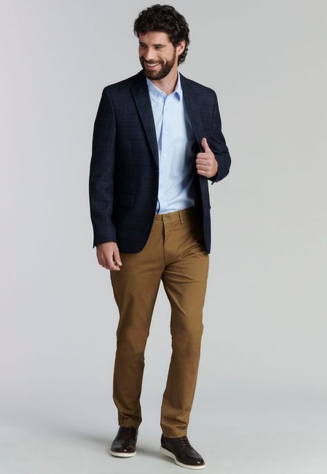 Pantalón Twill Slim /33 Business Camel-4