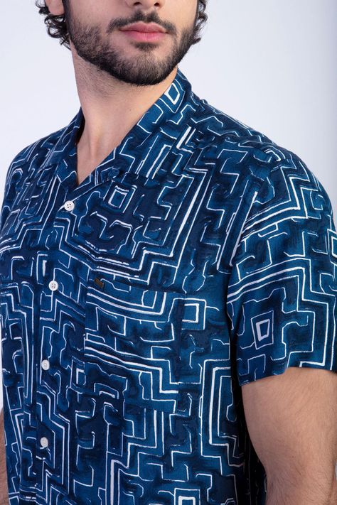 Camisa Estampada Silver Fj Navy-3