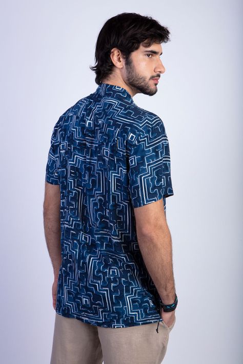 Camisa Estampada Silver Fj Navy-1