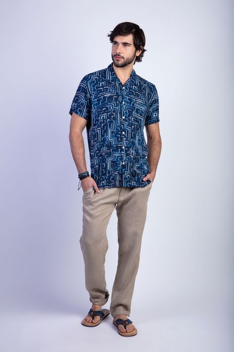 Camisa Estampada Silver Fj Navy-2