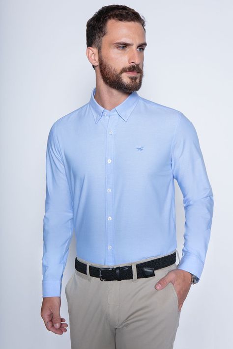 Camisa Sport Oxford F Blue-0