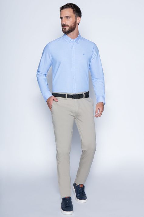 Camisa Sport Oxford F Blue-3