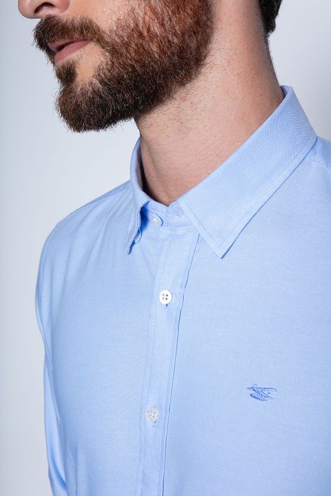 Camisa Sport Oxford F Blue-4