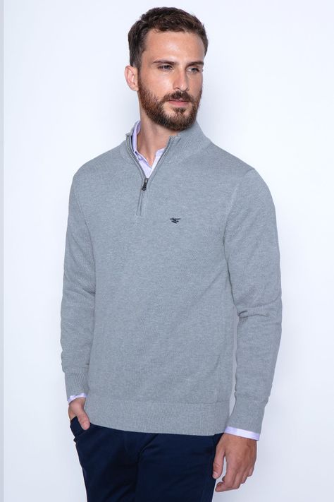 Sweater London Smart Casual L/S Lt Grey-0
