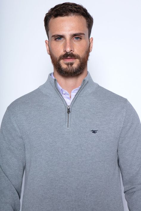 Sweater London Smart Casual L/S Lt Grey-2
