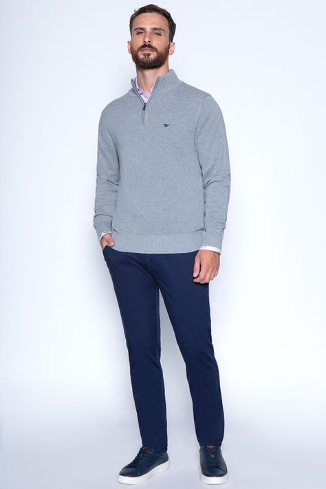 Sweater London Smart Casual L/S Lt Grey-3