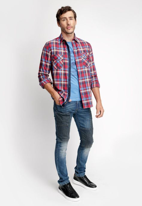 Camisa Checkered Memphis Fj Red-3