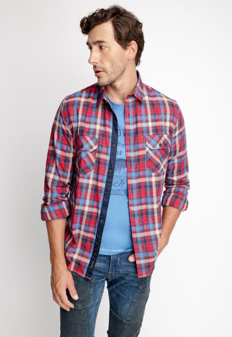 Camisa Checkered Memphis Fj Red-0