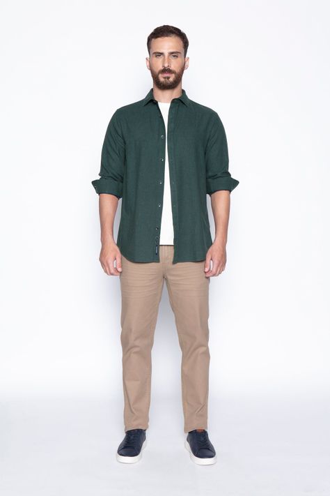 Camisa Sport F Green Melang-3