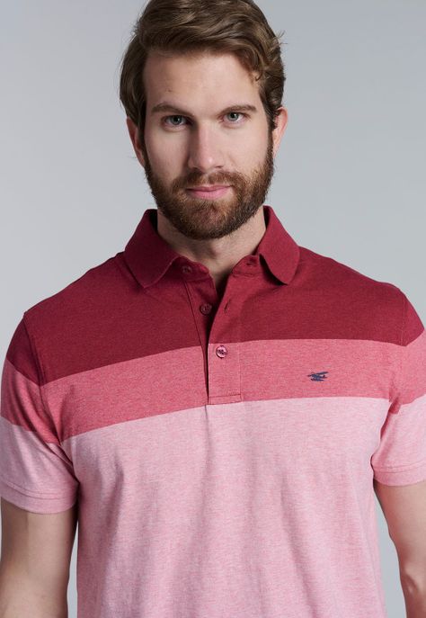 Polera Polo Rayas Baltimore Burgundy Melange-2