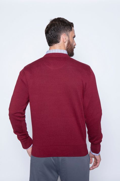 Sweater Round Neck Paris Burgundy-1