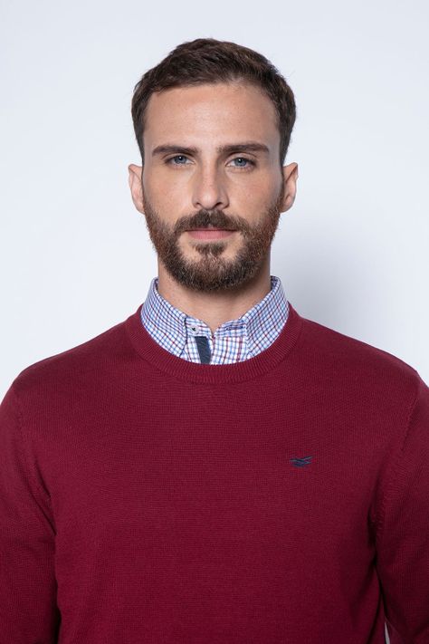 Sweater Round Neck Paris Burgundy-2