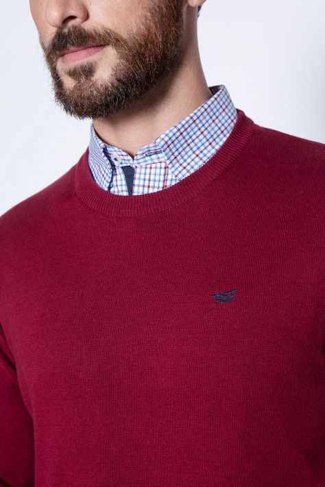 Sweater Round Neck Paris Burgundy-4