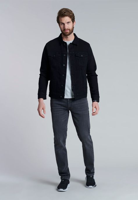 Chaqueta Basica Denim Fj Black-1
