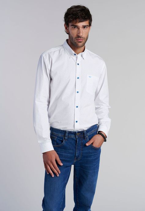 Camisa Estampada Houston F Lt Sky-0