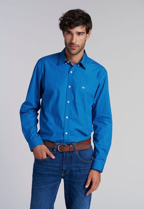 Camisa Estampada Houston F Blue-0