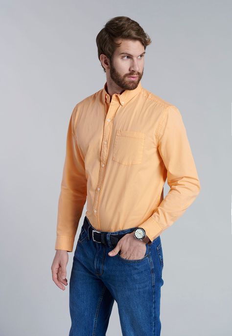 Camisa Garment Dyed Sport Fj Orange-0