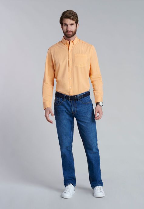 Camisa Garment Dyed Sport Fj Orange-1