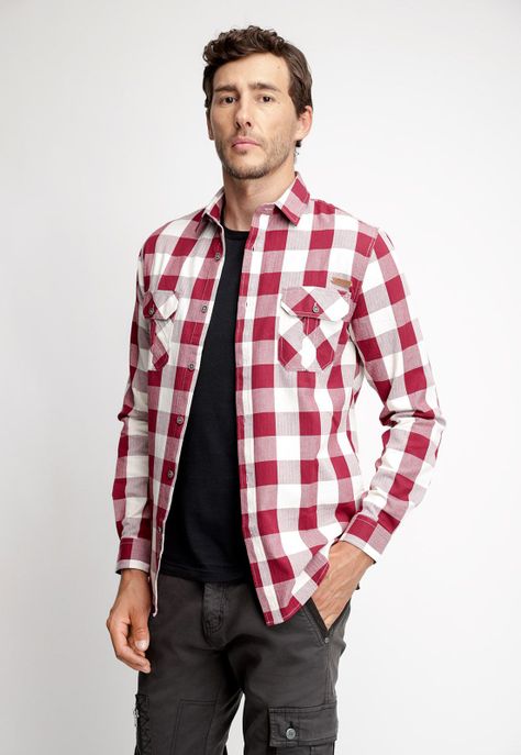 Camisa Checkered Indiana Fj Cabernet Melange-0