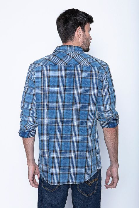 Camisa Checkered Indigo Fj Blue-1