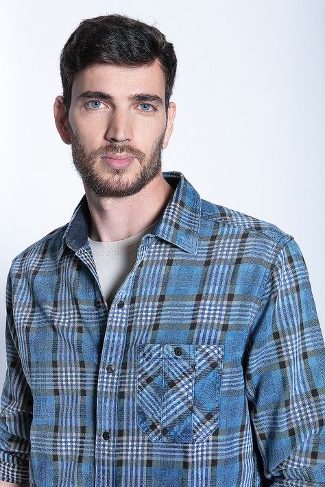 Camisa Checkered Indigo Fj Blue-2