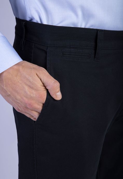 Pantalón Twill Black Without Pleats L/33-3