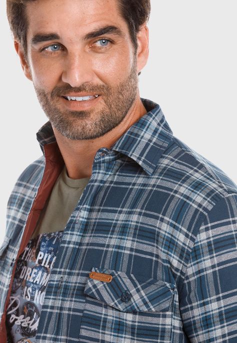 Chaqueta Overshirt Chechered Fj Navy-3