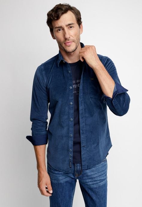 Camisa Corduroy F Blue-0