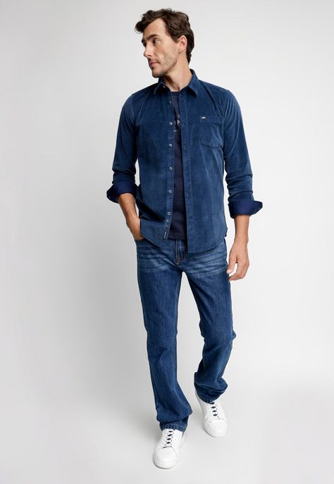 Camisa Corduroy F Blue-3