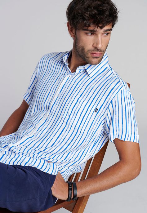 Camisa Listada Dallas  F Blue-4